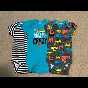 3 6-9mo gerber onesies